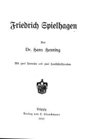 Tapa de Friedrich Spielhagen
