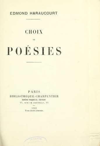 Tapa de Choix de poésies