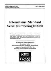 Tapa de International standard serial numbering (ISSN)