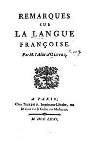 Tapa de Remarques sur la langue françoise