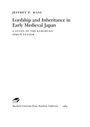 Tapa de Lordship and inheritance in Early Medieval Japan