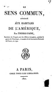 Tapa de Le sens commun, adressé aux habitans de l'Amérique