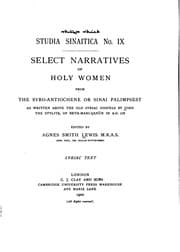 Tapa de Select narrations of holy women, from the Syro-Antiochene or Sinai palimpsest as written above the old Syriae Gospels