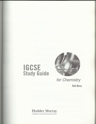 Tapa de Igcse Chemistry Study Guide
