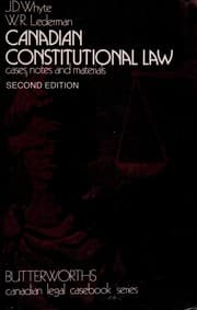 Tapa de Canadian constitutional law