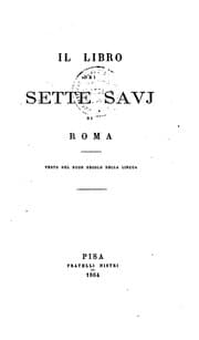 Tapa de Il libro dei Sette savj di Roma