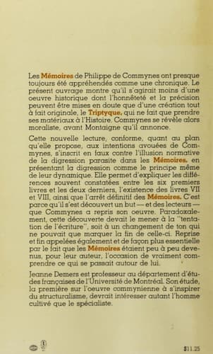 Tapa de Commynes, mémorialiste