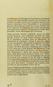 Tapa de Commynes, mémorialiste