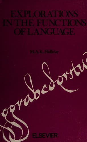 Tapa de Explorations in the functions of language
