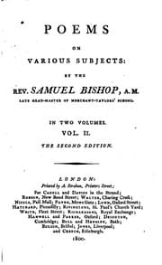Tapa de Poems on various subjects: by the Rev. Samuel Bishop, ... In two volumes. ..