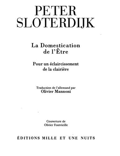 Tapa de La Domestication de l'être