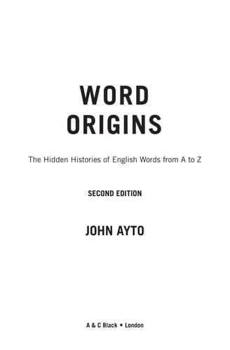 Tapa de Word Origins