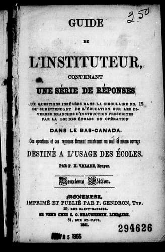 Tapa de Guide de l'instituteur