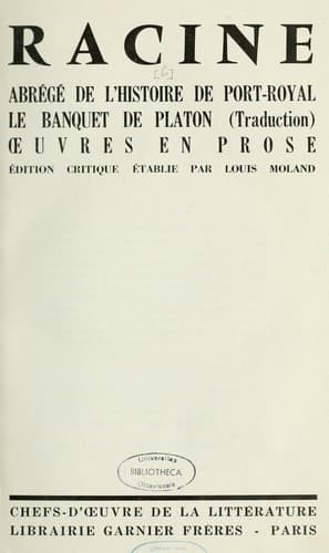 Tapa de Oeuvres complètes de Racine