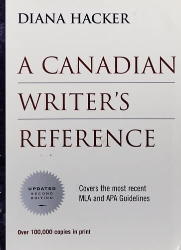 Tapa de A Canadian writer's reference