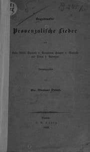 Tapa de Ungedruckte provenzalische Lieder von Peire Vidal, Bernard v. Ventadorn, Folquet v. Marseille und Peirol v. Aubergne