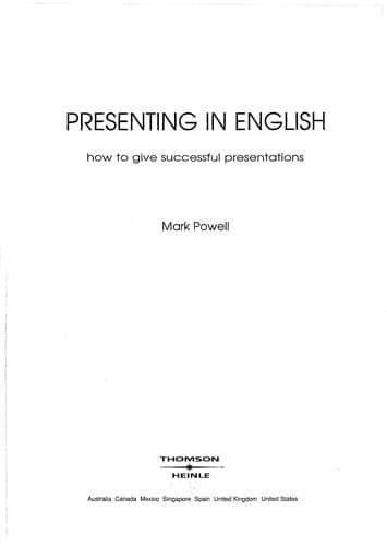 Tapa de Presenting in English