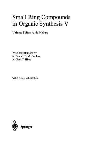 Tapa de Small ring compounds in organic synthesis.