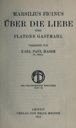 Tapa de Über die liebe, oder, Platons Gastmahl