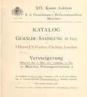 Tapa de Katalog der Gemälde Sammlung (II. Teil) des Herrn J.S. Forbes, Chelsea, London