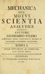 Tapa de Mechanica, sive, Motus scientia analytice exposita