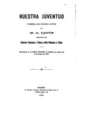 Tapa de Nuestra juventud: Comedia en cuatro actos