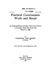 Tapa de Practical Communism, Work and Bread: An Address Delivered Before the Civic Forum ..