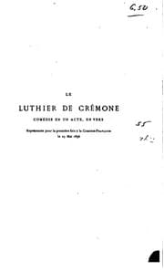 Tapa de Le luthier de Crémone: comédie