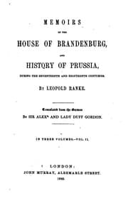 Tapa de Memoirs of the House of Brandenburg