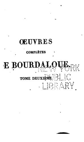 Tapa de Oeuvres complètes de Bourdaloue