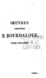 Tapa de Oeuvres complètes de Bourdaloue