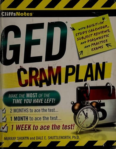 Tapa de CliffNotes GED cram plan