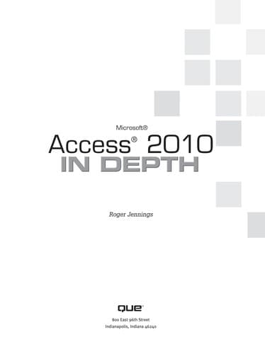 Tapa de Microsoft Access 2010 in depth