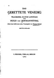 Tapa de Das gerettete Venedig: Trauerspiel in fünf Aufzügen