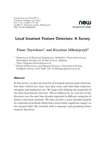 Tapa de Local invariant feature detectors
