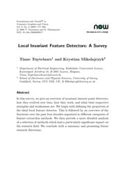 Tapa de Local invariant feature detectors