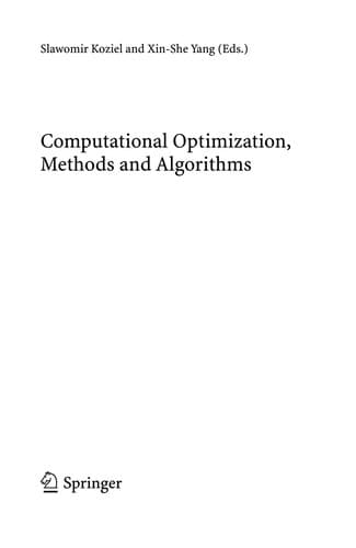 Tapa de Computational Optimization, Methods and Algorithms