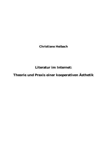 Tapa de Literatur im Internet