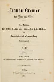 Tapa de Frauen-brevier für haus und welt