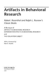 Tapa de Rosenthal and Rosnow's classic books on artifacts in behavioral research