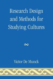Tapa de Research design and methods for studying cultures