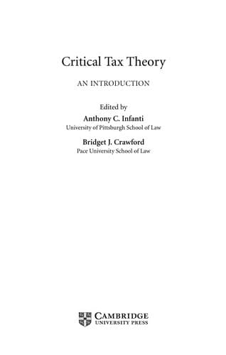 Tapa de Critical tax theory