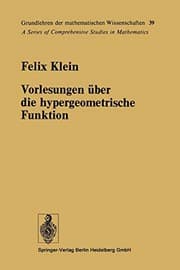 Tapa de Vorlesungen über die hypergeometrische Funktion