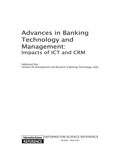 Tapa de Advances in banking technology and management