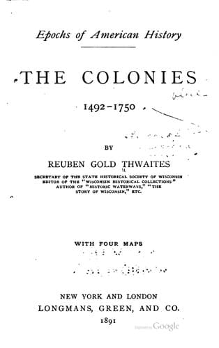 Tapa de The colonies, 1491-1750