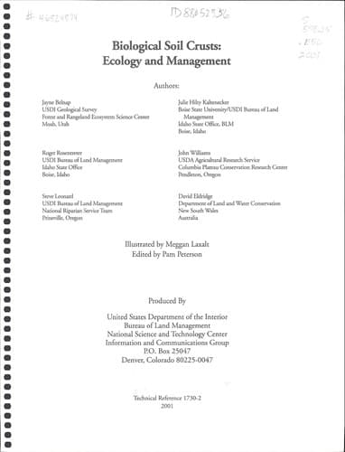 Tapa de Biological soil crusts