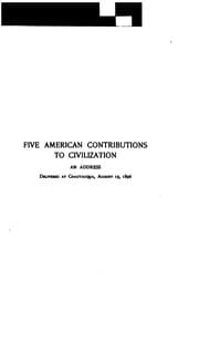 Tapa de American Contributions to Civilization and Other Essays and Addresses