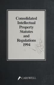 Tapa de Consolidated intellectual property statutes and regulations, 1994