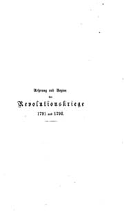 Tapa de Ursprung und Beginn der Revolutionskriege 1791 und 1792