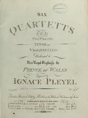 Tapa de Six quartetts for two violins, tenor and violoncello